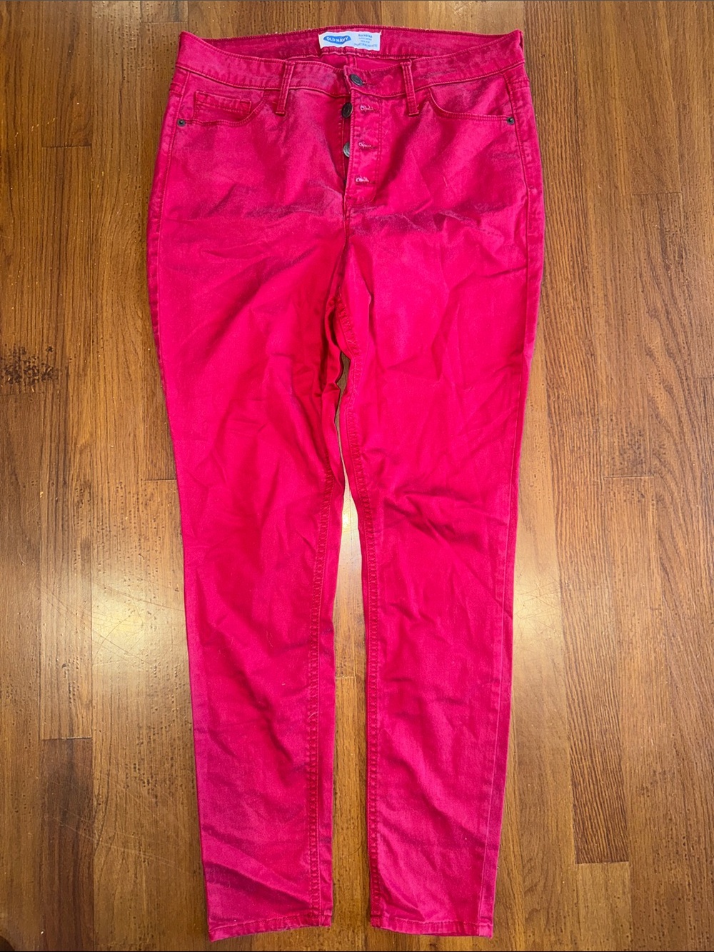 Old navy rockstar super skinny Women's Skinny Button-Fly Jeans red